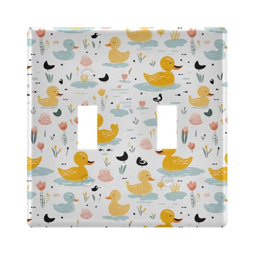 UMIRIKO Cute Yellow Duck Light Switch Cover Plate Covers Decorative Double Toggle Home Decor 202b3309