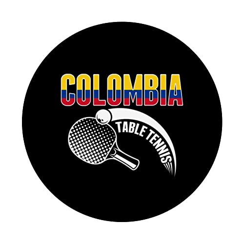 Colombia Table Tennis Lover Support Colombian Ping Pong Team PopSockets Swappable PopGrip, Black - Image 3