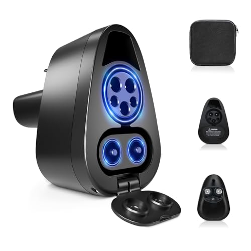Upgraded CCS Plus J1772 TS Charger Adapter for M Y/3/X/S, Universal 2 in 1 CCS1 and J1772 TS Adapter for Level 1/2/3 Charger Stations, Up to 250KW Power DC/AC Charging (CCS Plus J1772)