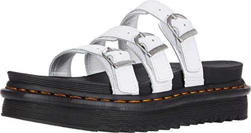 white slide sandals - Dr. Martens Women's Slide Sandal, White Hydro Leather, 7