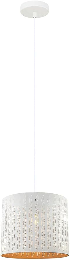 LUSSIOL Hanglamp Canto, metaal, 60 W, wit, ø 30 x H 25 cm