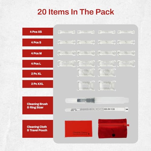 Image of Chrome Cherry Ringo, Invisible Ring Size Adjuster for Loose Rings with 6 Sizes, Clear Ring Band Sizer Guard