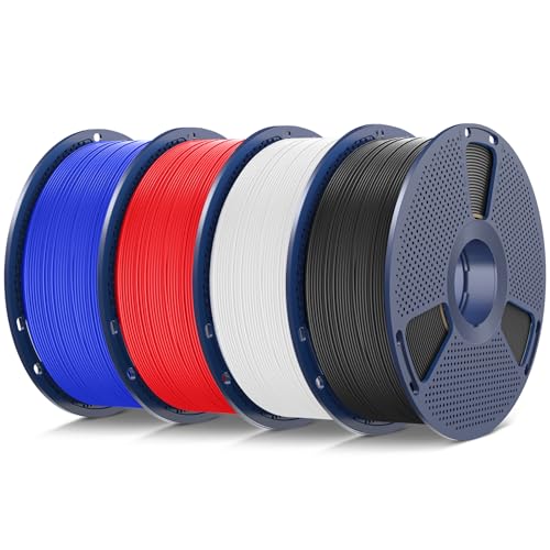 SUNLU 4kg ASA 3D Printer Filament Bundle (Black+White+Klein Blue+Red)