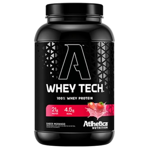 WHEY TECH 900G (CONCENTRAD0 + ISOLADO) MORANGO- ATLHETICA NUTRITION