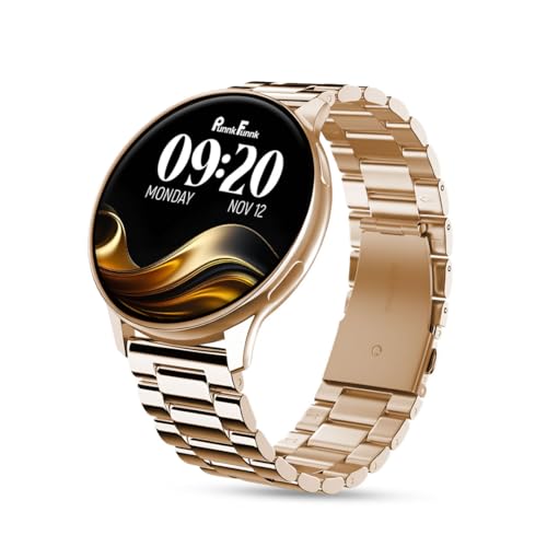 Image of PunnkFunnk Active 2 Smartwatch, 1.39 inch HD Round Display, Bluetooth Calling, Heart Rate & SPO₂, 100+ Sports Modes, IP67, Long Battery Life for Men & Women (Metal Gold)