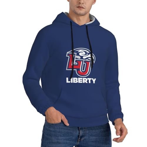 Liberty University Men's Fleece Lined Hoodie - Ultra-Soft Plush Lined Hooded Sweatshirt with Pocket2