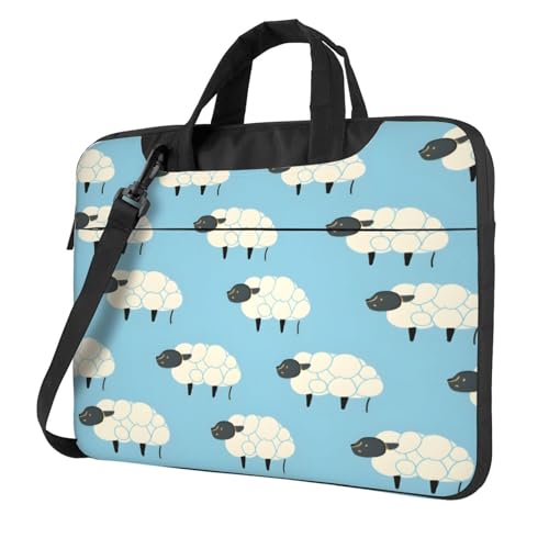 Entemne Maletín para portátil de 13 pulgadas, diseño de oveja, color azul, para mujeres y hombres, ligera, resistente al agua, para ordenador o tableta, multicolor, 13 inch