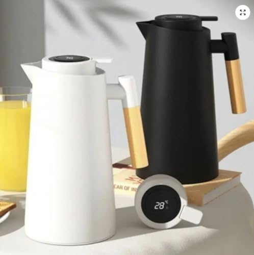 Garrafa Térmica Termometro Digital 1L Café Chá Nórdica Com Cabo M...