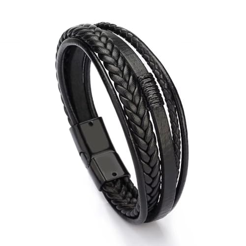 Image of Contemporary Casual Braided Leather Bracelet For Men /Boy's