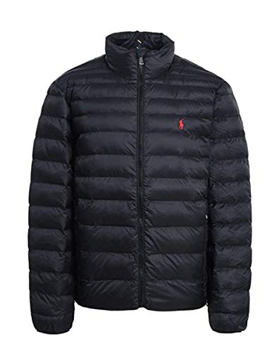 Ralph Lauren Polo Mens Pony Logo Down Puffer Jacket Black (Medium)