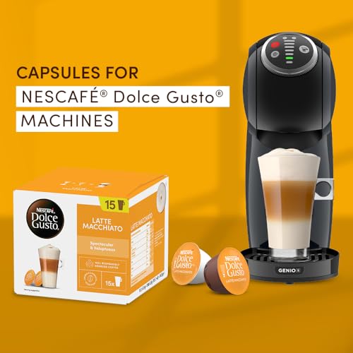 Image of NESCAFE Dolce Gusto Latte Macchiato Pods (15 Pods) By COUGAR | Indulgent & Creamy Layered Coffee Drink | Arabica & Robusta Coffee Selection | Compatible With Dolce Gusto Machines - (Imported-UK)