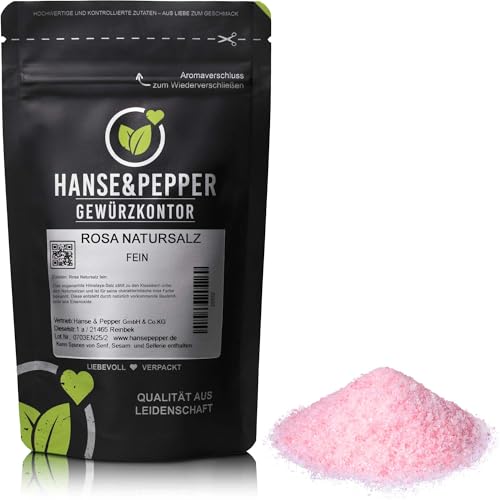 250g Rosa Natursalz aus Pakistan bekannt als Himalaya Salz fein Speisesalz in geprüfter Qualität 0 3-1mm wiederverschließbarer Beutel Ursalz