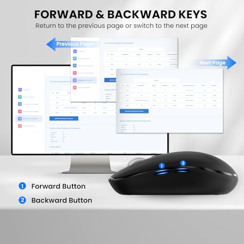 Wireless Bluetooth Mouse,USB+BT×2,Multi Device Ergo Full Size Mouses - image 9