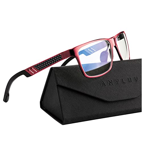 Image of ANYLUV Blue Light Blocking Glasses Men Computer Gaming Glasses Lightweight Al-Mg Metal Anti Eyestrain Eye Protection