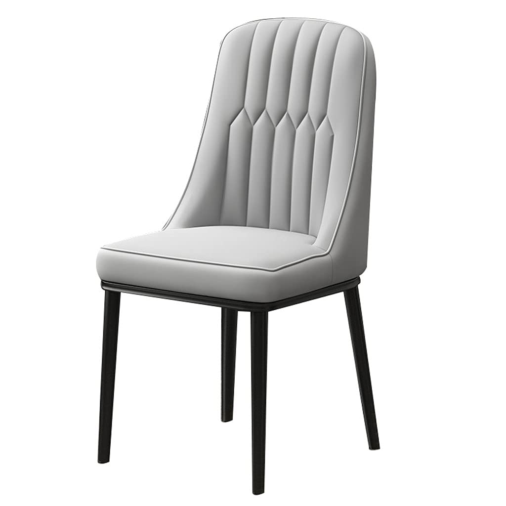 Chaise de salle à manger lot de 2 en cuir synthétique et pieds acier