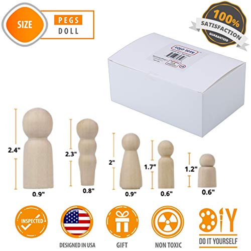 Lolo Toys 7082 Wooden Peg Dolls Unfinished thumb #3