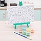 MIJOMA Canvas Malset Kinder 4-teilig – Malset mit Staffelei, Farben & Pinsel – Bastelset mit Tiermotiven – Malspaß für Kinder – 15x10 cm Leinwand – Kreativset zum Ausmalen