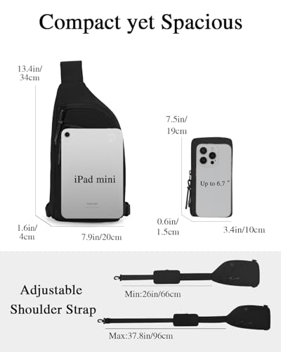 Image of Sling Bag Nylon Crossbody Bags for Women with Anti-theft RFID Blocking Pocket Cross Body Purse Adjustable Shoulder Strap