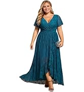 Amazon.com: Ever-Pretty Women's Chiffon V Neck Short Sleeves Appliques ...