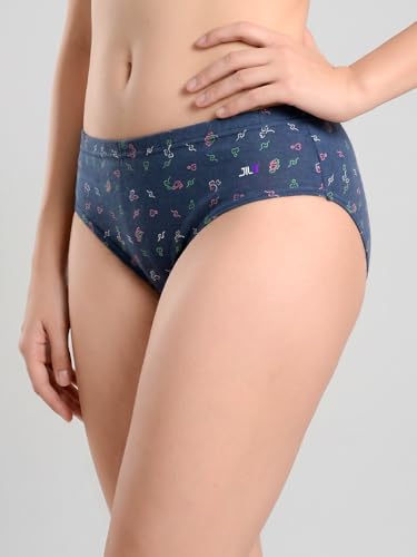 Image of Panty Set for Women | Printed Mid Waist Cotton Panties for Women Combo | Hipster Briefs | Soft Breathable Innerwear for Women | Ladies Innerwear