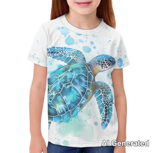 Image of Xhuibop Kids Tshirts Girls Boys 3-16 Years Summer Clothes for Teens Loose Fitting Tops