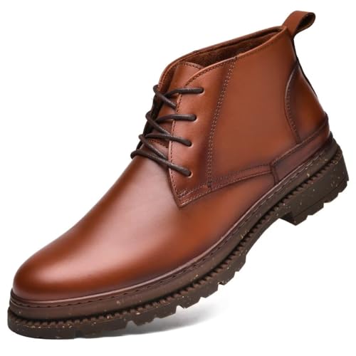 Image of Casual Boots, Genuine Leather Oxford Dress Shoes Brown 9