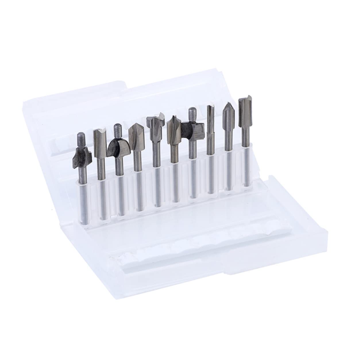 Veemoon10pcs Woodworking Trimming Knife Carbide End Mill End Mill Bits Milling Bits Corner Rounding End Mill Milling Kit End Mill Cutter Drill To Rotate Round Handle High Speed Steel