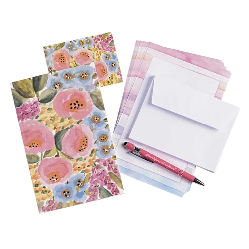 Coffret papeterie de prestige Cottage Garden, carnet et papier à lettres de qualité
