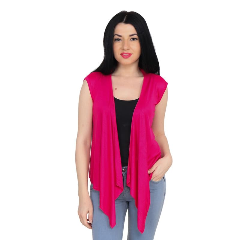 glammore Women's Viscose Shrug Poncho - Lightweight Waterfall Cardigan, Sleeveless Summer Cover-Up, Trendy Open Front, Casual Layering Top for Jumpsuits & Dresses-picture-11