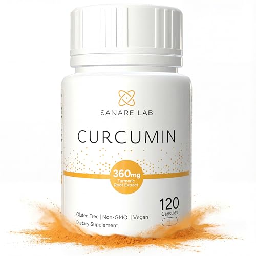 Sanare Lab Curcumin Turmeric 360 mg per Serving 120 Capsules with Black Pepper & Phytosome Extract | Joint & Cellular Support