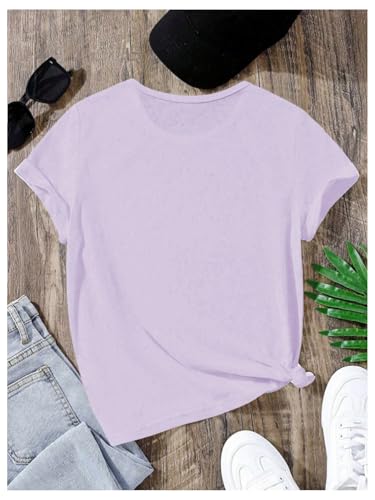 Image of Floerns Girl's Smiling Face Graphic Crew Neck T Shirt Short Sleeve Casual Cute Tee Top
