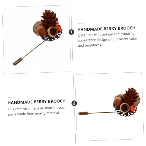 Boutonnière épingles de simulation faites main, le cadeau rétro idéal avec décor d'automne - 3