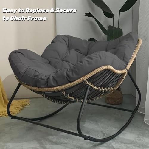 Cojín para silla de huevo impermeable y grueso que transforma su mecedora de mimbre 6