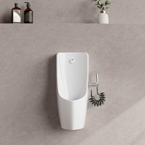 Orinador de pared con descarga por sensor en porcelana blanca minimalista
