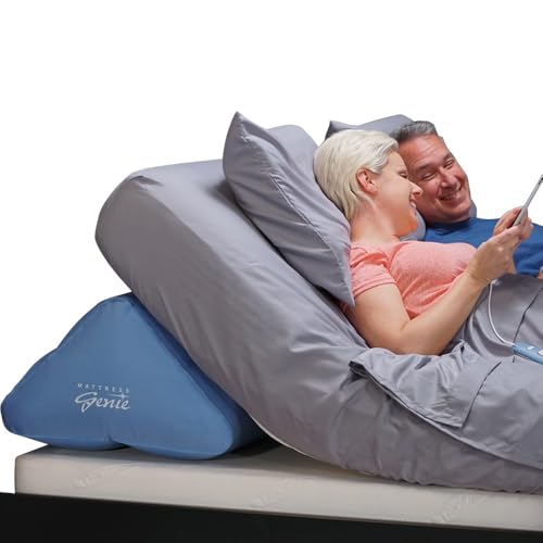 Contour Mattress Genie Inflatable Bed Wedge | Twin Size, Portable, Turns Any Bed Into an Adjustable, Hospital Bed Rental Alternative | Perfect for Elderly, Snoring, Reflux, GERD, Post-Surgery