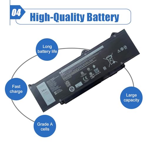 Image of 54Wh DR02P R73TC Laptop Battery Compatible with Dell Latitude 5550 5540 5450 5440 Precision 3590 3580 3480 3490 Series 2X1V9 02X1V9 803W6 0803W6 11.4V 4623mAh