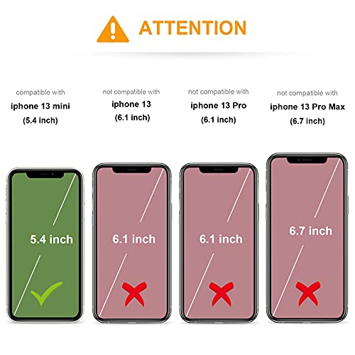 KIHUWEY-Compatible-with-iPhone-13-Mini-Case-Wallet-with-Credit-Card-Holder-Premium-Leather-Magnetic-Clasp-Kickstand-Heavy-Duty-Protective-Cover-for-iPhone-13-Mini-54-Inch