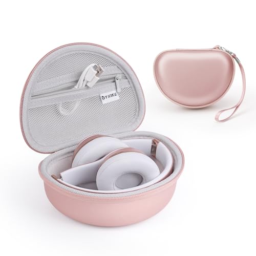 Case for Beats Solo3 /Solo 4 On-Ear Headphones, Portable Travel Hard Shell Storage Bag (Rose Gold)