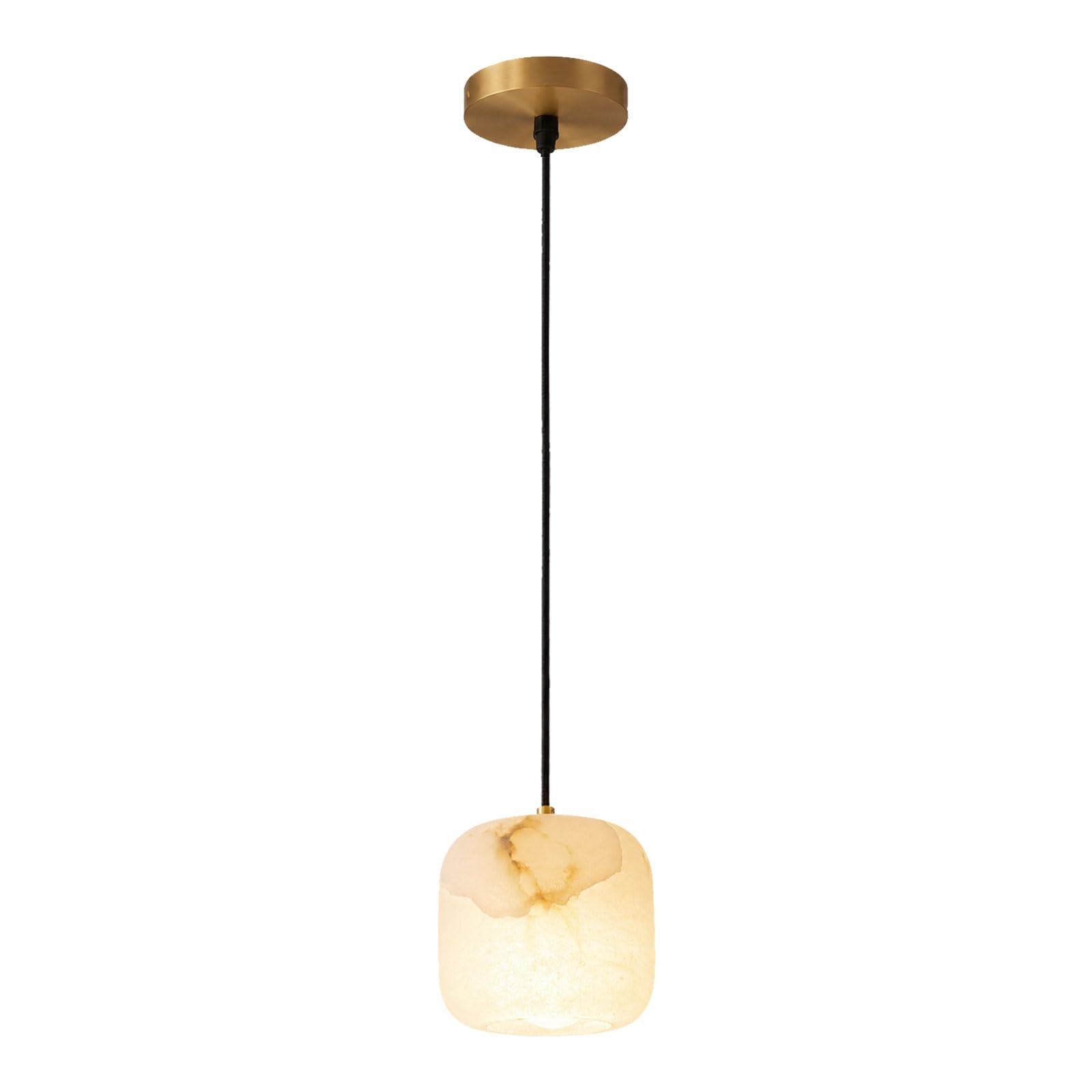 IOEDHW Spanish Alabaster Pendant Light Natural Marble Brass Hanging Light