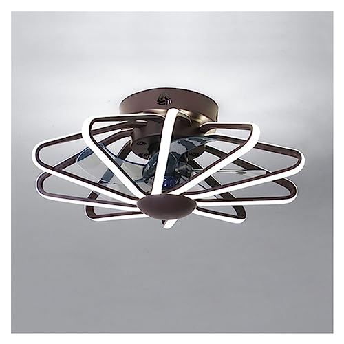 Ventilateur de plafond lampe LED DELURA en cuivre pur au design gris minimaliste