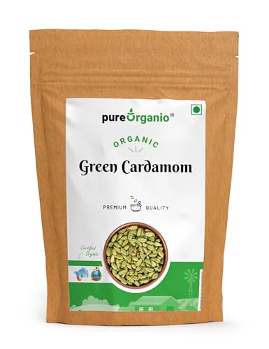 Image of Pure Organio Organic Green Cardamom Pods | Indian Elaichi Whole | Aromatic & Flavorful | NPOP Certified (15 Gm)