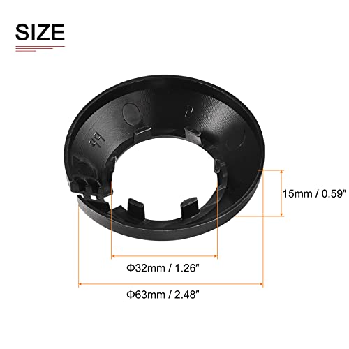 DTGN 63x15mm(DxT) Pipe Cover Decoration - 10Pack - Good for Bathroom Kitchen 32mm Dia Pipe - PP Plastic Escutcheon - Black - Image 2