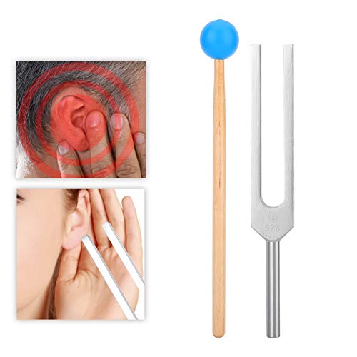 Diapasão 528HZ, conjunto de diapasão de vibração de condução óssea com martelo e bolsa de veludo, ki