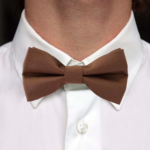Image of Pre-Tied Adjustable Solid Tuxedo Bow Tie for Boys and Men