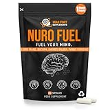 NuroFuel® Nootropic Brain Supplement for Focus, Energy, Memory & Mental Performance | with Ginkgo Biloba, Bacopa, Lions Mane, Rhodiola & Vitamin B12 for Cognitive Support