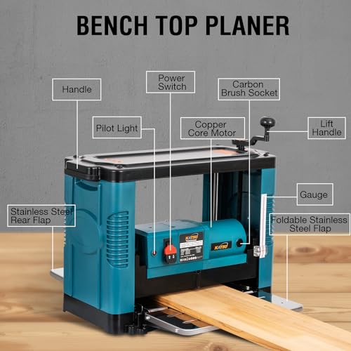 KATSU 1850W Thicknesser 330mm Electric Woodworking Planer Multi-Function Bench Top Wood Planing Machine 100772 8 KATSU 1850W Thicknesser 330mm Electric Woodworking Planer Multi-Function Bench Top Wood Planing Machine 100772 - Image 8