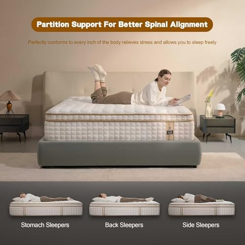 King Size Mattress, 12 Inch Hybrid King Mattress in a Box, Medium Firm Mattresses with Memory Foam & Pocket Springs, Pressure Relief, Cool Fresh Sleep, Enhanced Edge support, 80" x 76"