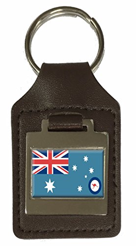 Porte-clés cuir gravé Raf emblème militaire armée de l'air