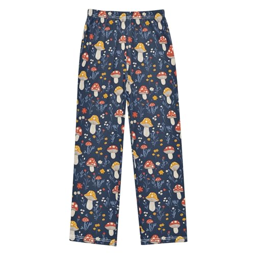 Pajama Pants Mushrooms Grass PJ Bottoms Sleepwear Lounge Sleep Pant with Pockets