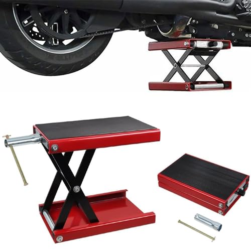 Motos, Sports Conector de Tijera Portátil de Acero para Motocicleta,Plataforma de 37 *23 CM Elevador de Motocicletas,con Palanca en T,Adecuada para Bicicletas,Motocicletas y...